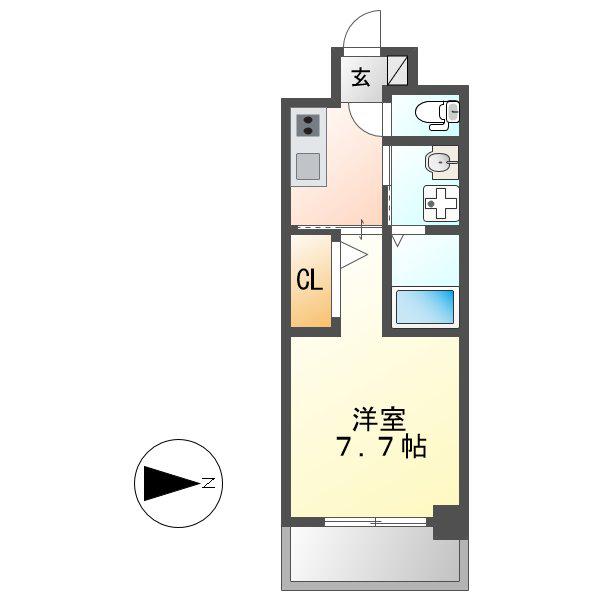 ARTIZA東別院(1K/10階)の間取り写真