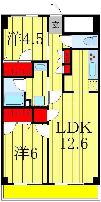 GRANDE ASTORE(2LDK/8階)の間取り写真