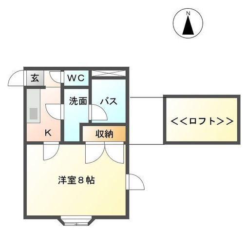 ファインシティーかすみ町(1K/2階)の間取り写真