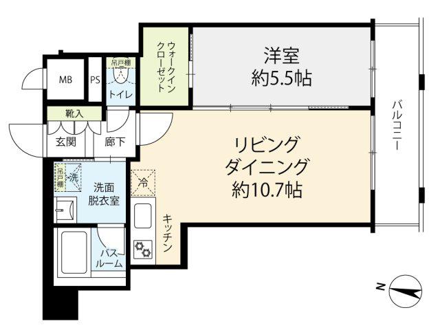 ZOOM椎名町駅前(1LDK/12階)の間取り写真