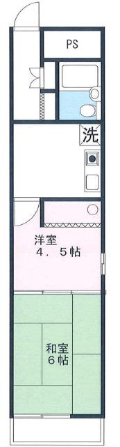 コスモウィル大島(2DK/2階)の間取り写真