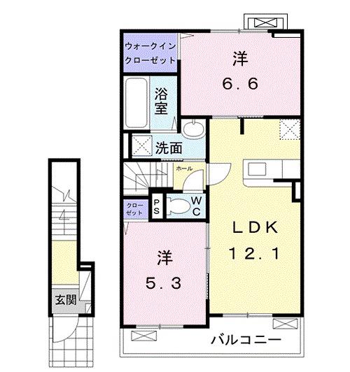 アーティクル IV(2LDK/2階)の間取り写真