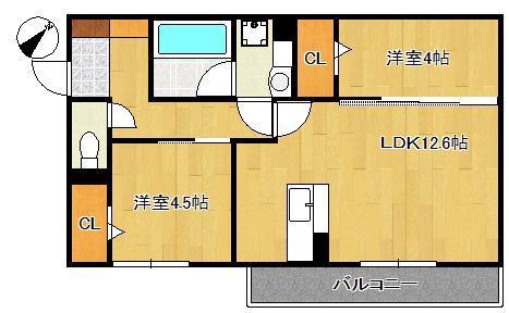 M・K・K 高峰町(2LDK/2階)の間取り写真