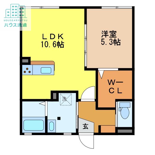 レスポワール A棟(1LDK/1階)の間取り写真