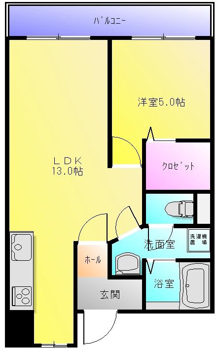 ビューハイム茶の木(1LDK/4階)の間取り写真