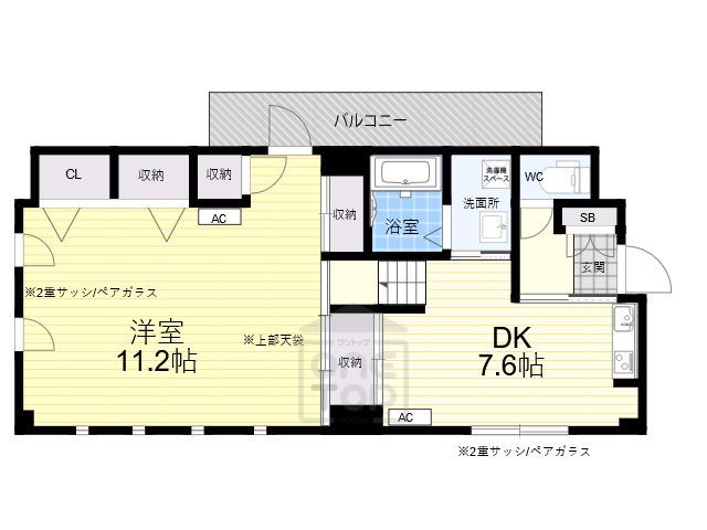 フォルム千里丘(1DK/2階)の間取り写真