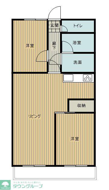 ガーデンヒルズ本庄(2LDK/3階)の間取り写真