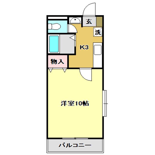 グランツIII(1K/3階)の間取り写真