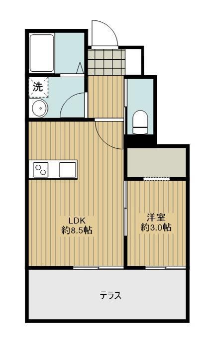 パルセイトB(1LDK/1階)の間取り写真