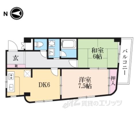 宮崎ハイツ(2DK/3階)の間取り写真
