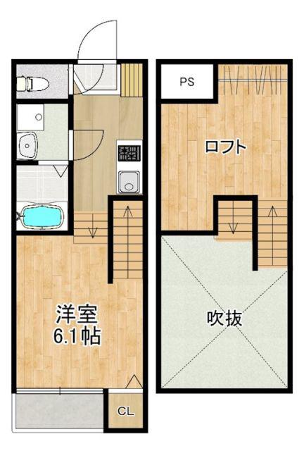 MODERN PALAZZO 諫早KAIZU B(1SK/1階)の間取り写真
