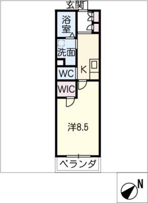 オーレットクラシカ(1K/2階)の間取り写真
