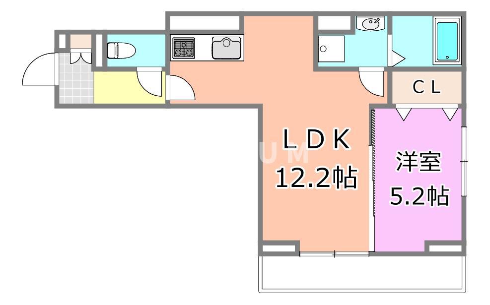 D-SOLACE新千葉3丁目(1LDK/1階)の間取り写真