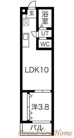 ディレットーレ堺東(1LDK/2階)の間取り写真