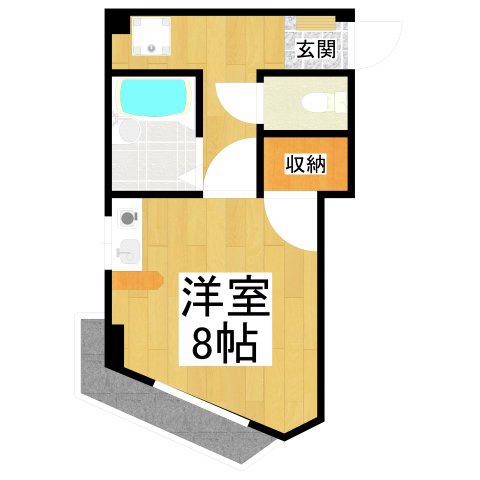 プティコート(ワンルーム/1階)の間取り写真