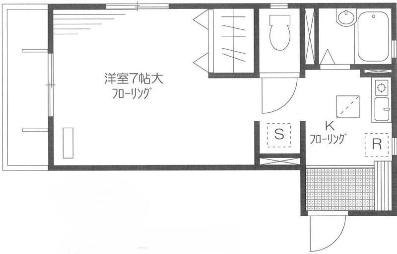 ソレイユ(1K/1階)の間取り写真