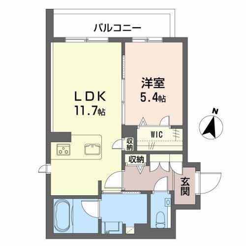 GRANDE御影中町(1LDK/2階)の間取り写真