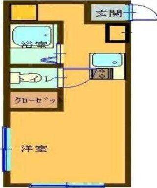 メゾンドフルール八王子(ワンルーム/B1階)の間取り写真