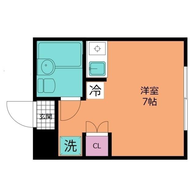 ルームみやまえ(ワンルーム/1階)の間取り写真