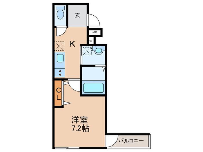 フジパレス阪急園田イーストIII番館(1K/2階)の間取り写真