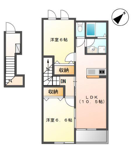 ロイヤルグレース(2LDK/2階)の間取り写真