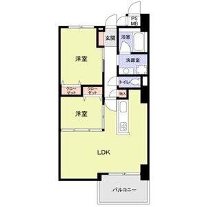 ブランメゾン船場 (2LDK/14階)の間取り写真