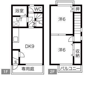 ESB棟(2LDK/1階)の間取り写真