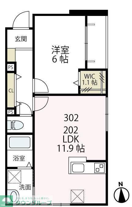 プレジオ高津(1LDK/2階)の間取り写真