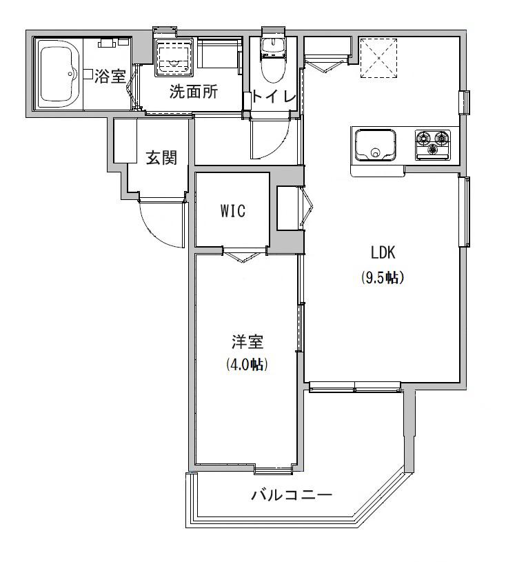 リバレイン(1LDK/1階)の間取り写真