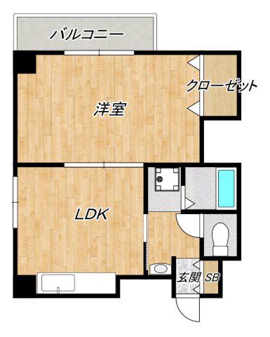ハイコート長堀(1LDK/4階)の間取り写真