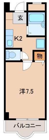 グランメール三葛(1K/4階)の間取り写真