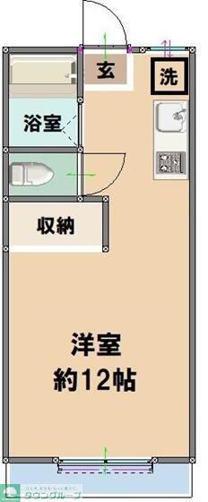スカイコーポ朝霞(ワンルーム/1階)の間取り写真