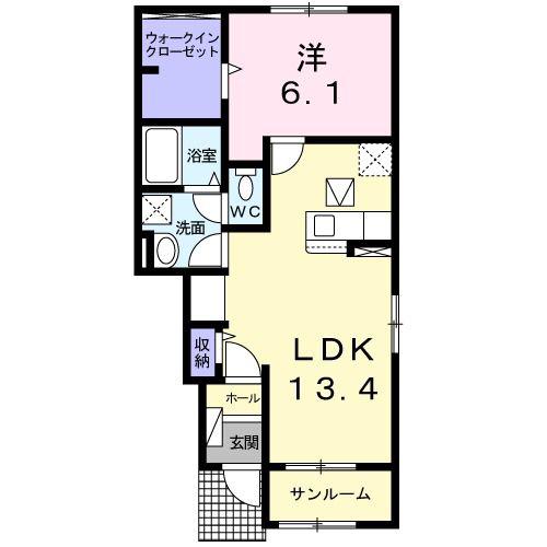 コンフォール(1LDK/1階)の間取り写真