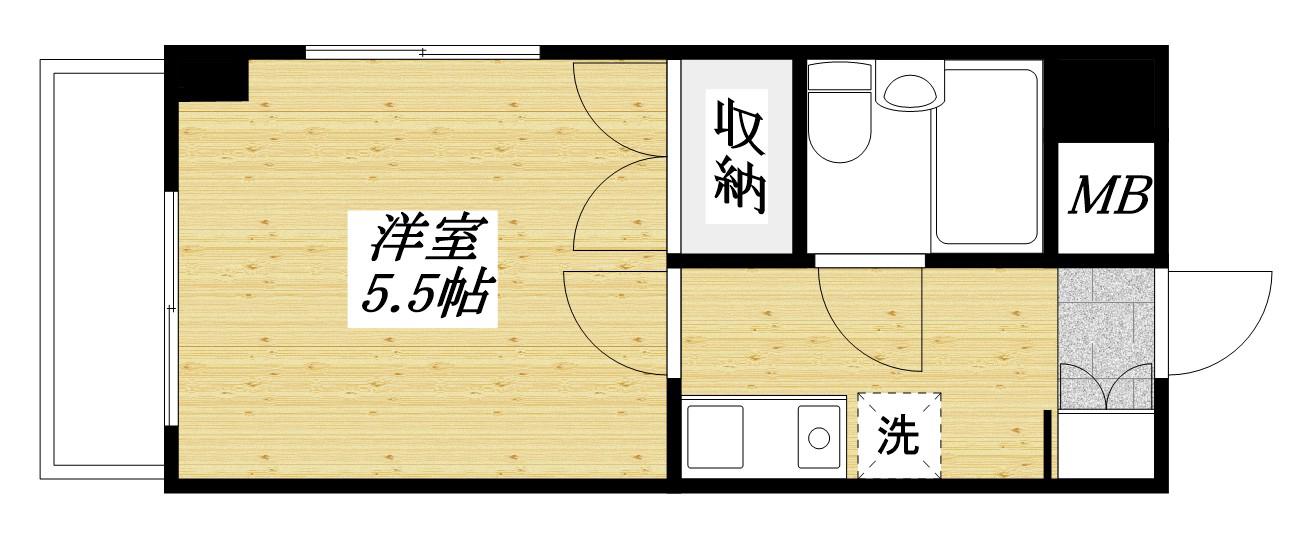 日神パレステージ豊田(1K/5階)の間取り写真