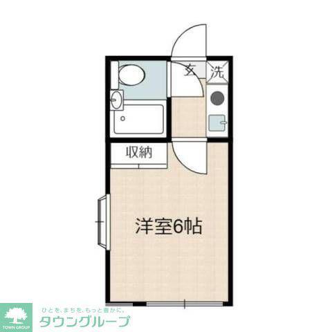 パークサイド(1K/1階)の間取り写真