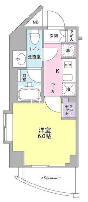 プラース千代田富士見(1K/3階)の間取り写真