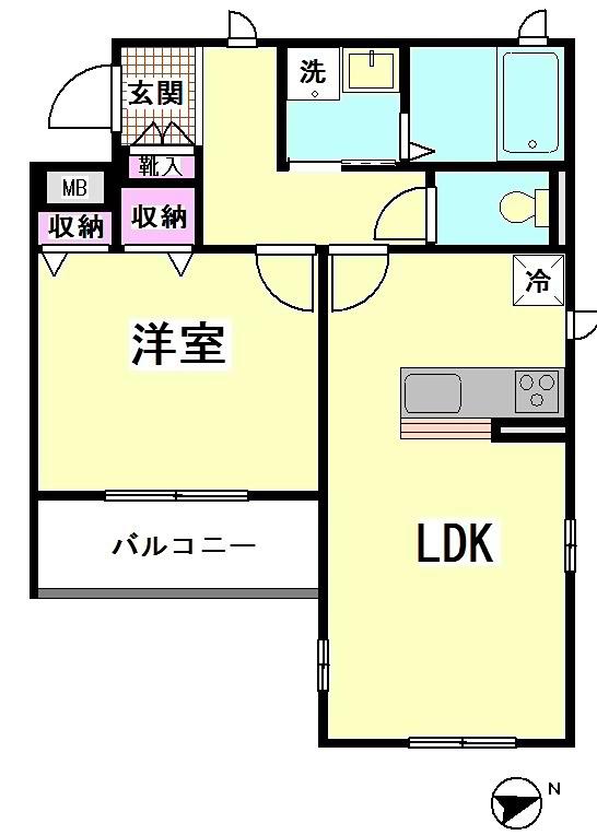 MARCHE(1LDK/3階)の間取り写真