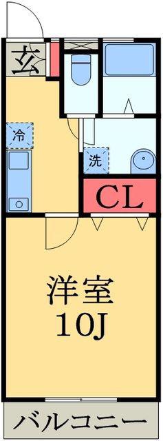 アルシオンB号棟(1K/3階)の間取り写真