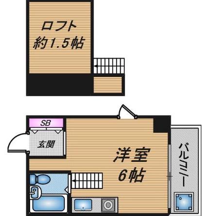 サンパレス21ベルデ(ワンルーム/4階)の間取り写真