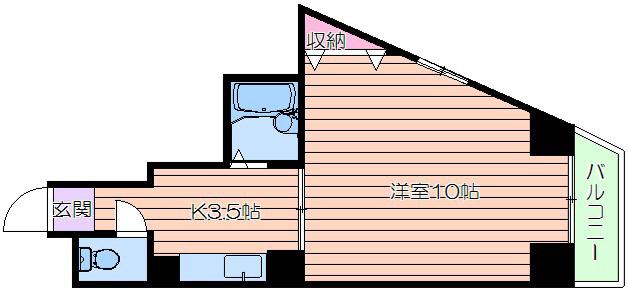 クリスタルコート26(1DK/1階)の間取り写真