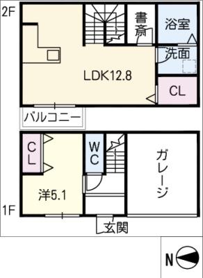 ロアヴァルゴ(1LDK/1階)の間取り写真