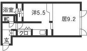 ポーザタウン当別NO-2(1LDK/2階)の間取り写真