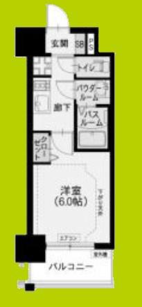 スプランディッド新大阪ウエスト(1K/8階)の間取り写真