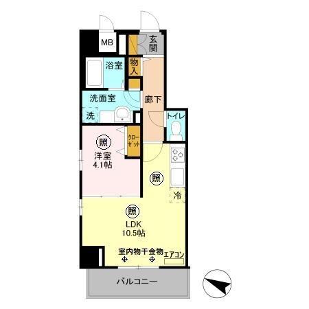 GRAN COURT YONO(1LDK/6階)の間取り写真