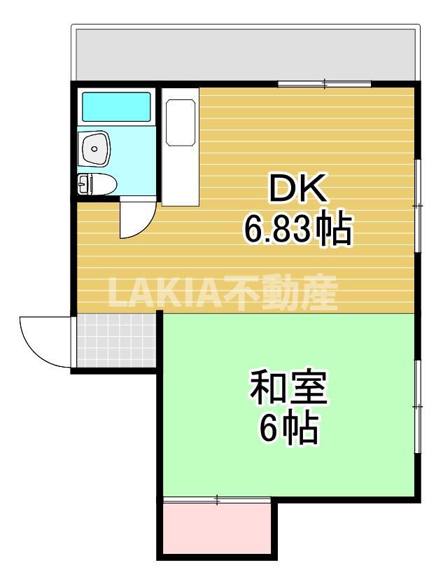 江田ビル(1DK/2階)の間取り写真