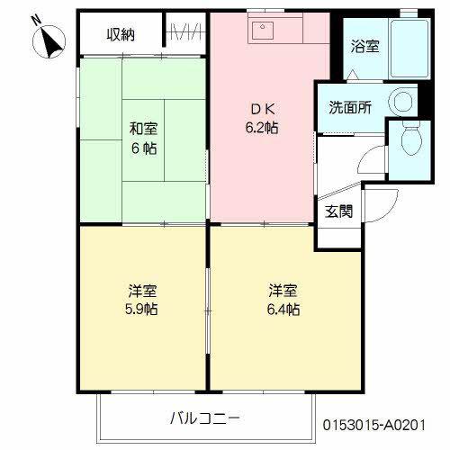 バリュージュ(3DK/2階)の間取り写真