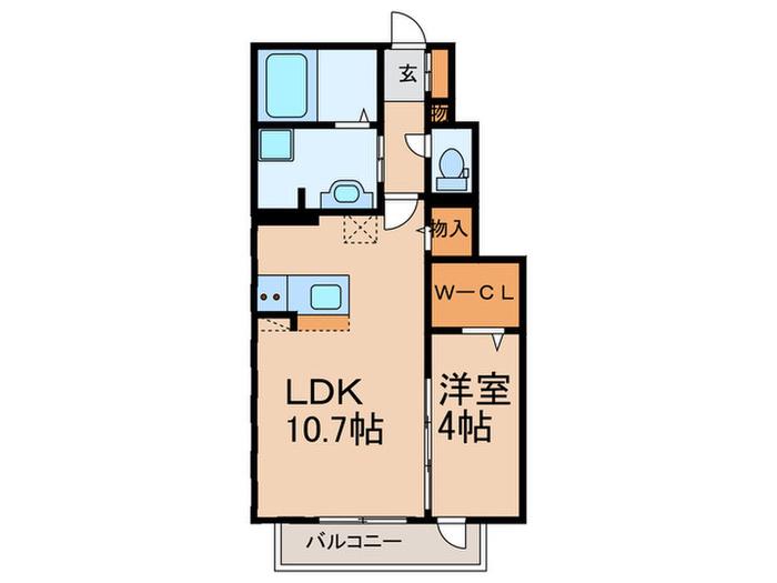 D-ROOM御島崎(1LDK/1階)の間取り写真