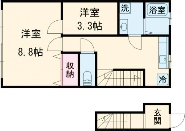 サンマリノみやき(2K/2階)の間取り写真