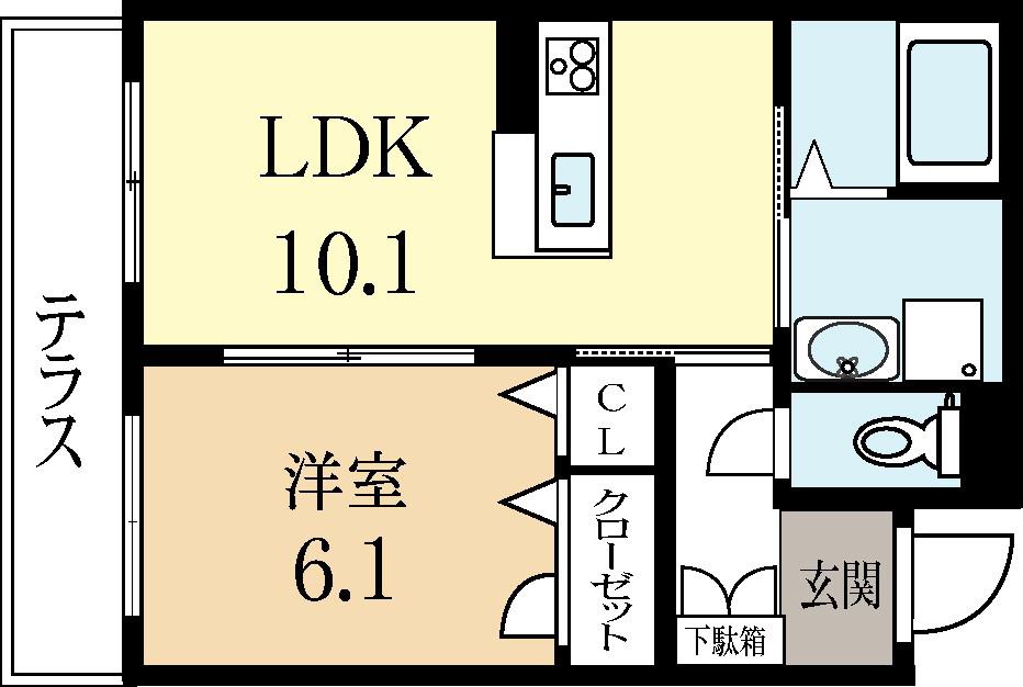 シャーメゾンプルメリア(1LDK/1階)の間取り写真