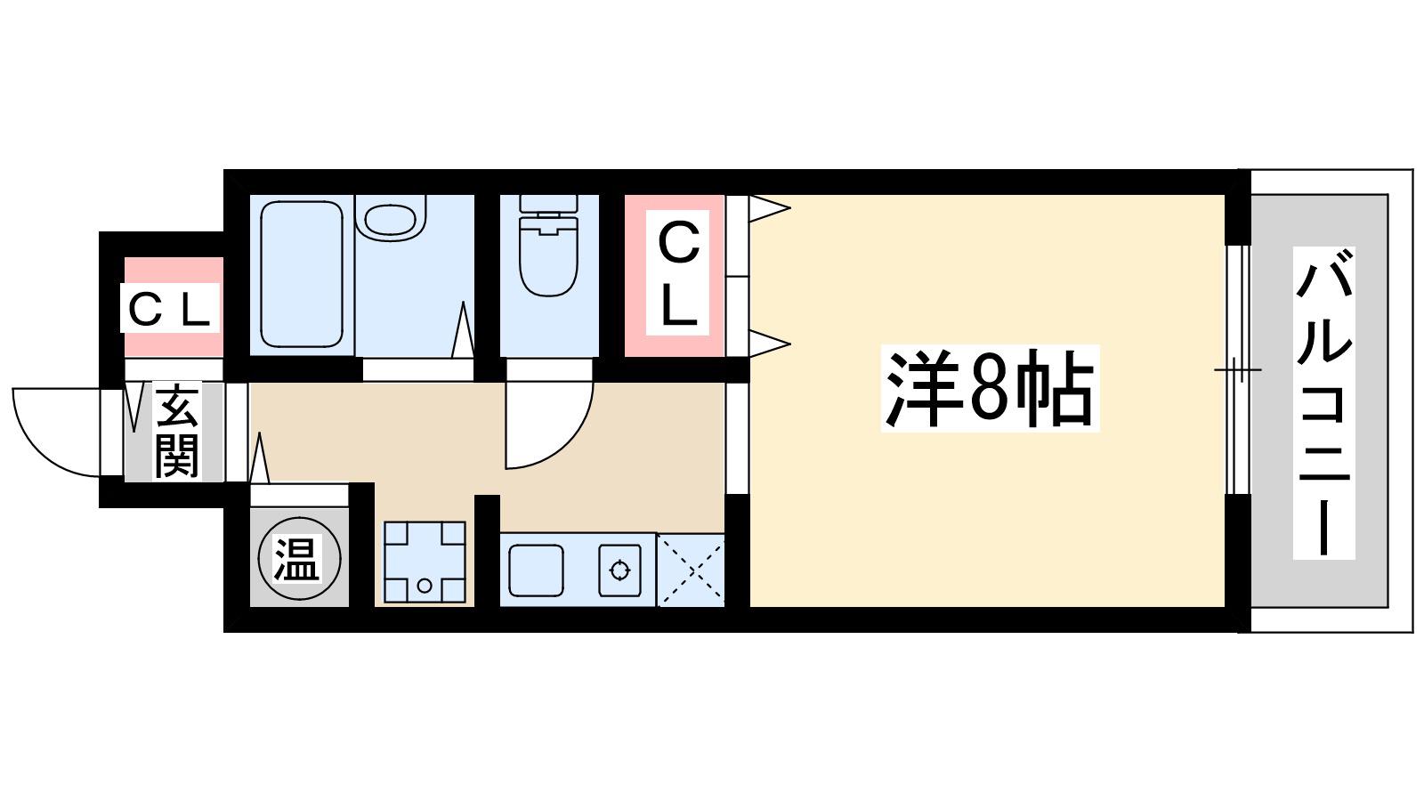 ミーールズ江坂(1K/7階)の間取り写真